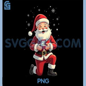 Proposal Santa Claus PNG, Christmas Engagement Humor PNG