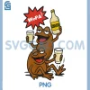 Puerto Rican Coquí Frogs PNG, Drinking Coquito Saying WePA! PNG