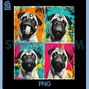 Pug Sunglasses Photobooth PNG, Selfie Graffiti PNG