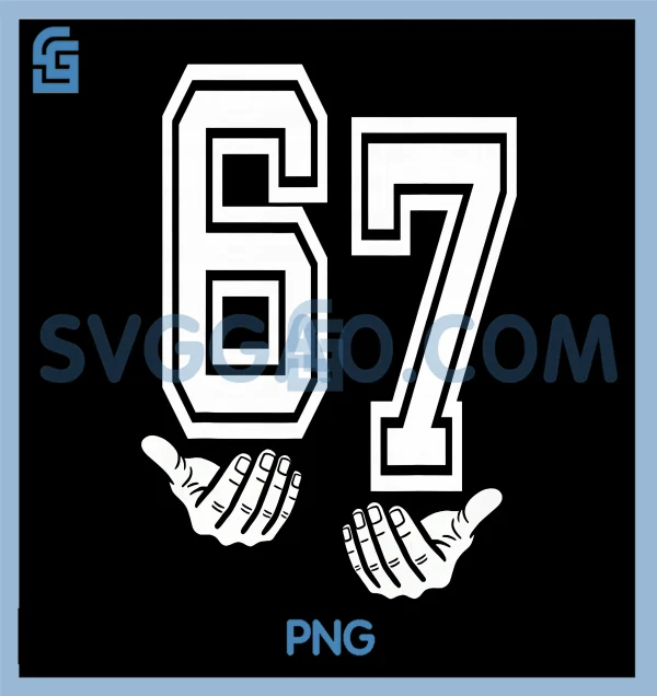 Funny Six Seven 6 7 Meme PNG, Gen Alpha Slang Hands PNG – SVGGAO