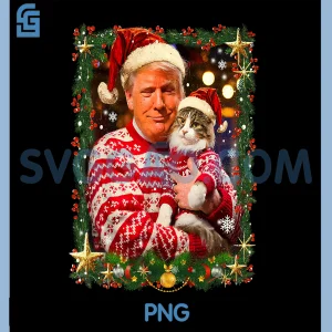 Trump Christmas PNG, Cat Lovers Xmas PNG