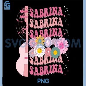 Sabrina PNG, Groovy Flower PNG, Name Personalized 80's PNG