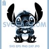 Cute Stitch Love SVG, Adorable Heart Hands Cartoon Design SVG