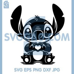 Cute Stitch Love SVG, Adorable Heart Hands Cartoon Design SVG