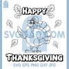 Thanksgiving Turkey Drawing SVG, Happy Autumn Leaves Line Art SVG