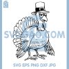 Turkey With Pilgrim Hat SVG, Thanksgiving Line Art Coloring SVG