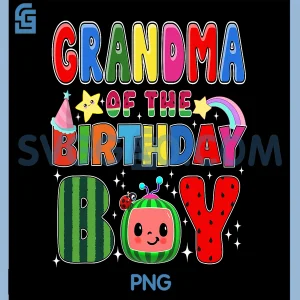 Grandma of The Birthday Boy PNG, Melon Family Matching Funny PNG