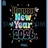 Happy New Year 2026 NYE Party PNG, Groovy Tie Dye PNG