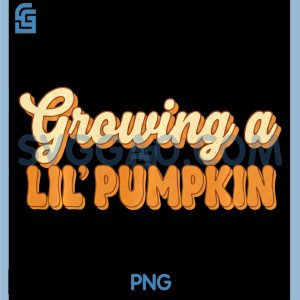 Growing a Lil Pumpkin PNG, Cute Retro Fall PNG, Pregnancy Graphic PNG