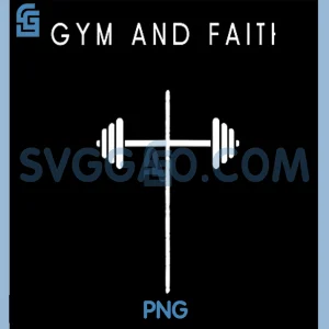 Gym And Faith Cross PNG, Minimalist Christian Jesus Workout PNG