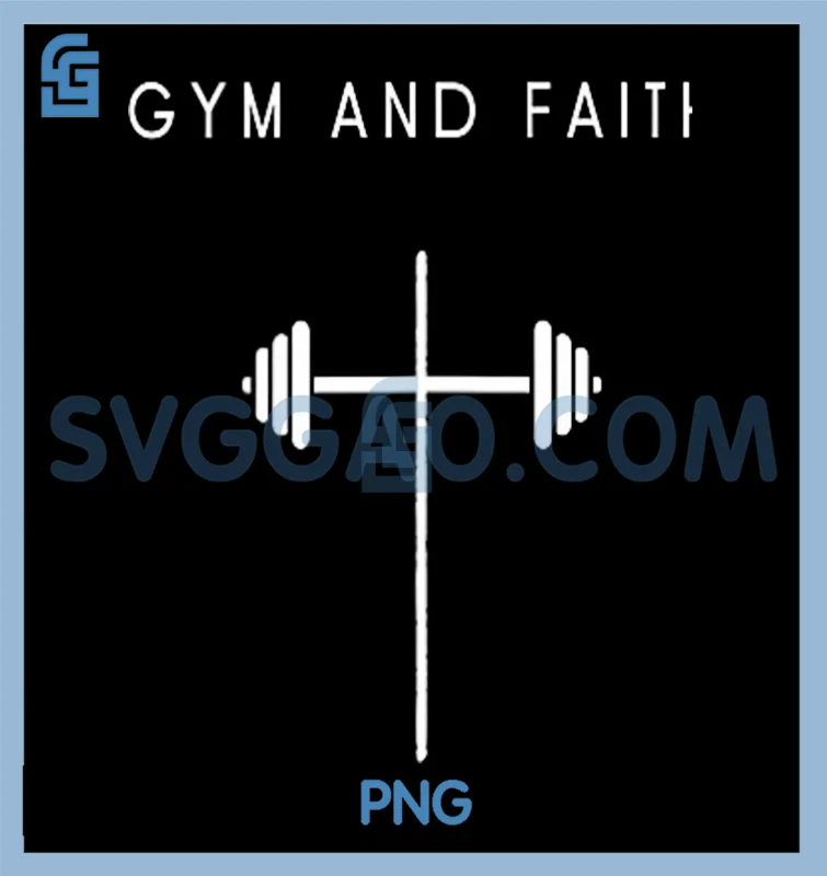 Gym And Faith Cross PNG, Minimalist Christian Jesus Workout PNG