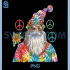 Gypsy Santa Claus PNG, Hippie Tie Dye Groovy Christmas PNG