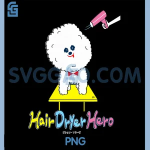 Hair Dryer Dog PNG, Retro Cartoon PNG, Funny Dog Illustration PNG