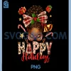 Happy Holidays PNG, Afro Woman with Plaid Bow PNG, Christmas Design PNG