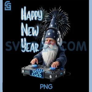 Happy New Year 2026 PNG, DJ Gnomes December 31 Celebrating Party PNG