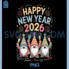 Gnomes Celebrating 2026 PNG, Happy New Year Fireworks Illustration PNG