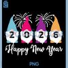 New Year 2026 Gnome Family PNG, Festive Fireworks Celebration PNG