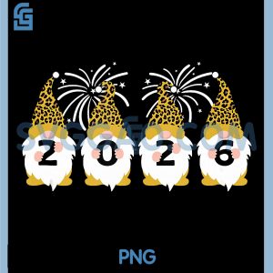 Colorful Gnomes 2026 PNG, Happy New Year Fireworks Party PNG