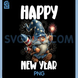 New Year Gnome With Sparkler PNG, Festive Fireworks Holiday PNG