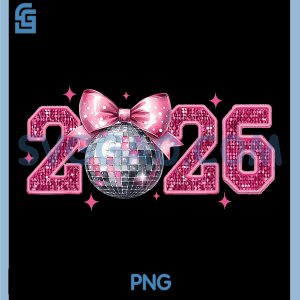 Happy New Year 2026 PNG, Pink Disco Ball PNG, New Years Eve Party PNG