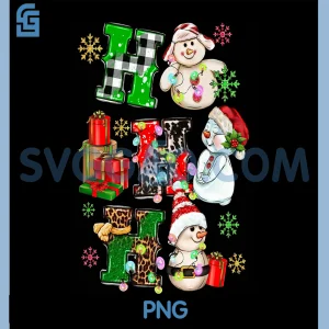 Ho Ho Ho Snowmen with Presents PNG, Festive Winter Christmas PNG