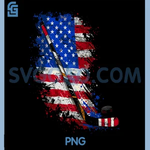Hockey American Flag PNG, 4th of July PNG