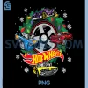 Hot Wheels PNG, Christmas Wreath with Lights and Cars PNG