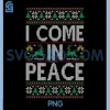 I Come In Peace PNG, Couple Matching Ugly Christmas PNG