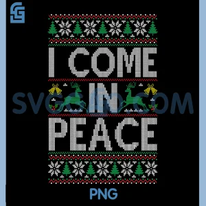 I Come In Peace PNG, Couple Matching Ugly Christmas PNG