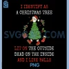 Funny I Like Balls Christmas Tree PNG, Holiday Sarcasm Design PNG