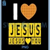 I Love Jesus PNG, Waffle Heart PNG, Jesus Loves You PNG