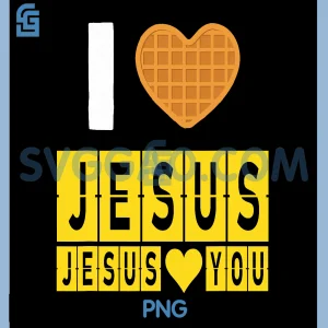 I Love Jesus PNG, Waffle Heart PNG, Jesus Loves You PNG