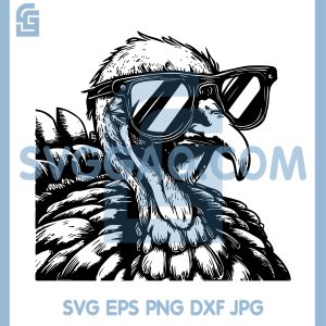 Hipster Turkey Illustration SVG, Stylish Sunglasses Turkey Design SVG