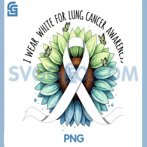 In November We Wear White Lung PNG, Cancer Awareness Ribbon PNG