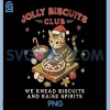 Cute Jolly Biscuits Club Christmas Cat PNG, Funny Baking Holiday Art PNG