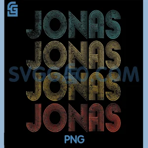 Retro Jonas Name Repeated Design PNG, Vintage Colorful Name Art PNG