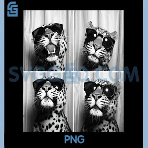 Leopard Face Wearing Sunglasses PNG, Funny Animal Leopard Graphic PNG
