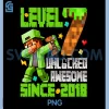 Level 7 Unlocked Awesome Since 2018 PNG, 7th Birthday Game Pixel PNG