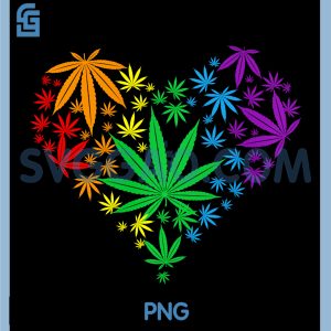 LGBT Cannabis PNG, Weed Leaf Heart Gay PNG, Pride Marijuana Rainbow PNG