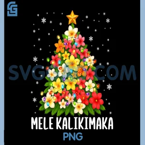 Mele Kalikimaka PNG, Christmas Tree Hawaiian PNG
