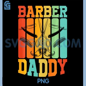 Mens Barber Daddy PNG, Vintage Mustache Hairdresser PNG