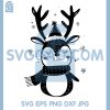 Cute Christmas Deer Winter SVG, Adorable Snowy Holiday Animal Art SVG