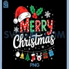 Colorful Merry Christmas Ornaments PNG, Festive Santa Hat Holiday Art PNG