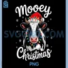 Mooey Christmas PNG, Lights Santa Hat Xmas PNG