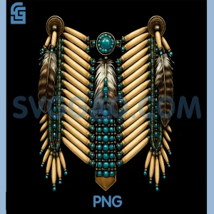 Native American Indian PNG, Bone Breastplate Graphic PNG
