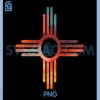 New Mexico State Zia PNG, Vintage Modern Retro Design PNG