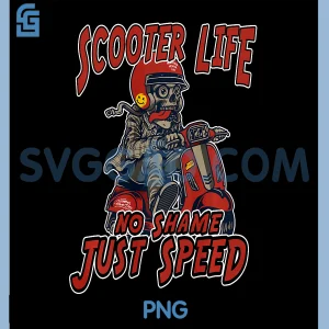 No Shame Just Speed PNG, Retro Scooter Style PNG