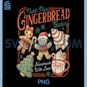North Pole Gingerbread Bakery PNG, Handmade With Love PNG