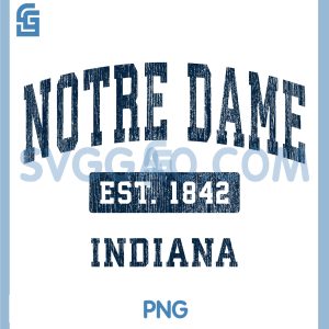 Notre Dame Indiana IN PNG, Vintage Navy Style Sports Design PNG