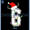 Number 6 6th Birthday PNG, Christmas Happy Birthday PNG